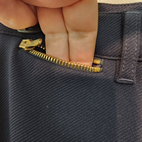 ST. JOHN Sportswear Santana Knit Navy Slacks Straight Leg Women's Pants 6 - Picture 6 of 7